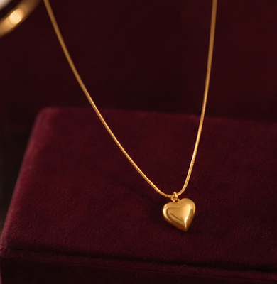Elegant Gold Heart Pendant Necklace