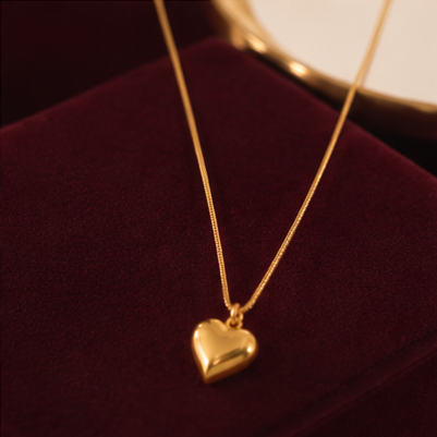 Elegant Gold Heart Pendant Necklace