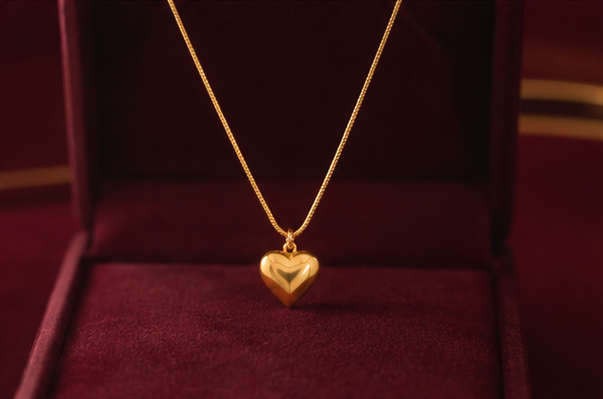 Elegant Gold Heart Pendant Necklace