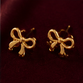 Elegant Gold Bow Jewelry Set for Women | Necklace, Earrings & Bracelet Gift Set