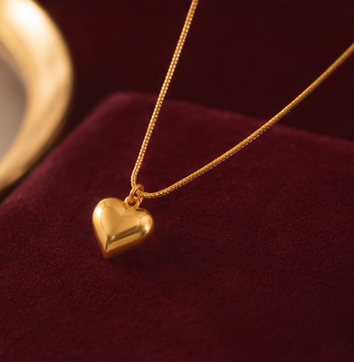 Elegant Gold Heart Pendant Necklace