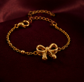 Elegant Gold Bow Jewelry Set for Women | Necklace, Earrings & Bracelet Gift Set