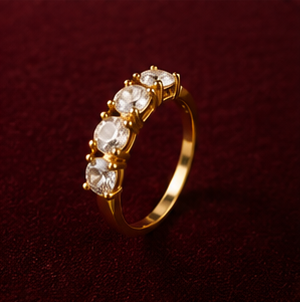 Elegant Gold Crystal Band Ring for Women | Luxury Sparkling Statement Ring