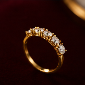 Elegant Gold Crystal Band Ring for Women | Luxury Sparkling Statement Ring