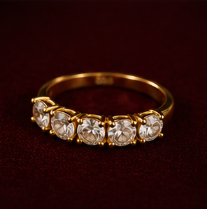 Elegant Gold Crystal Band Ring for Women | Luxury Sparkling Statement Ring